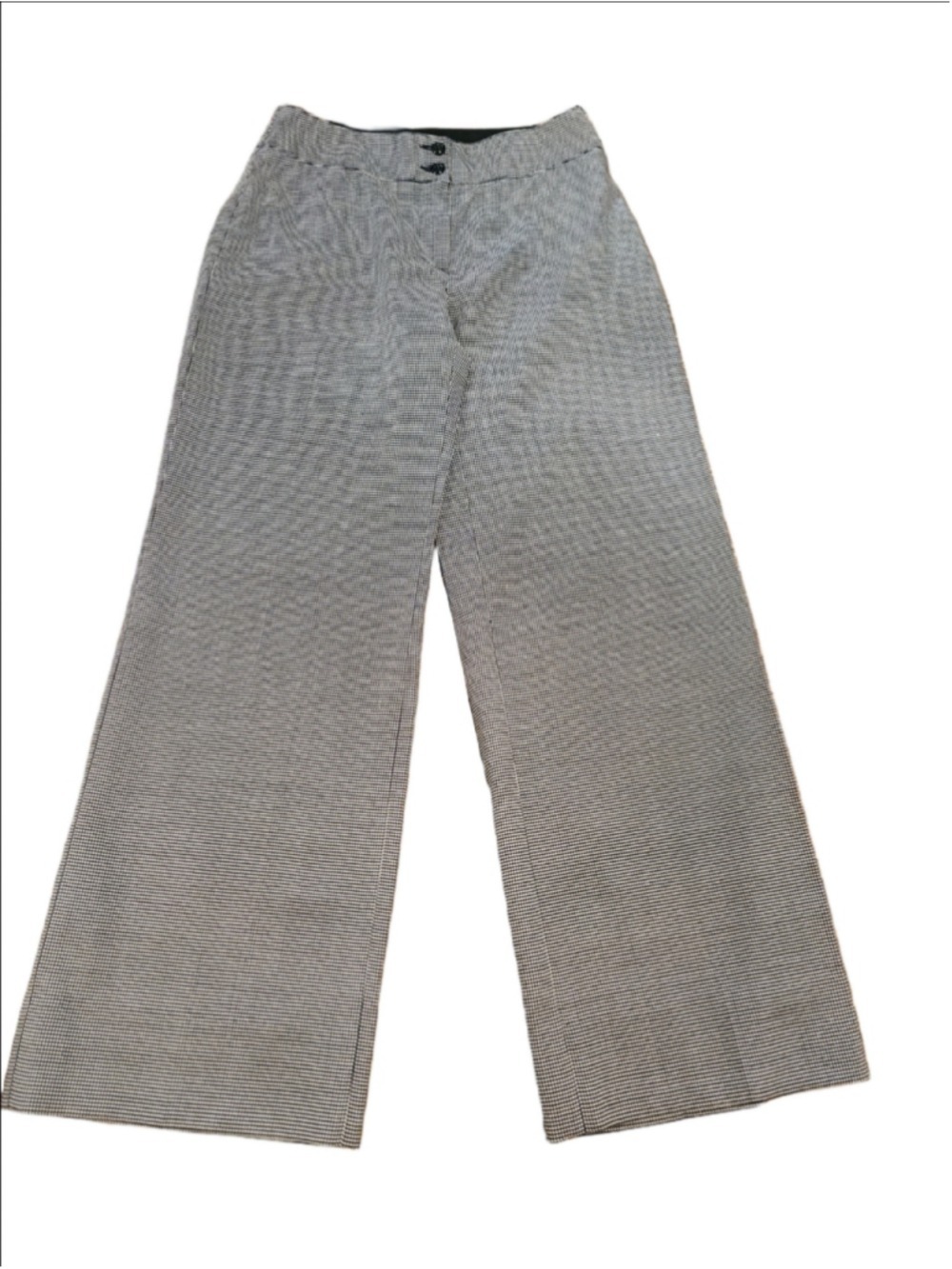 Women's Armani Collezioni Wide Leg Pants Size 4 Black White Houndstooth